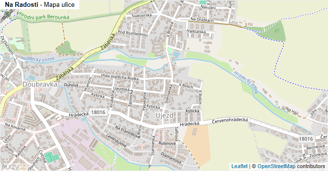 Na Radosti - mapa ulice