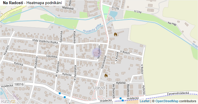 Na Radosti - mapa podnikání