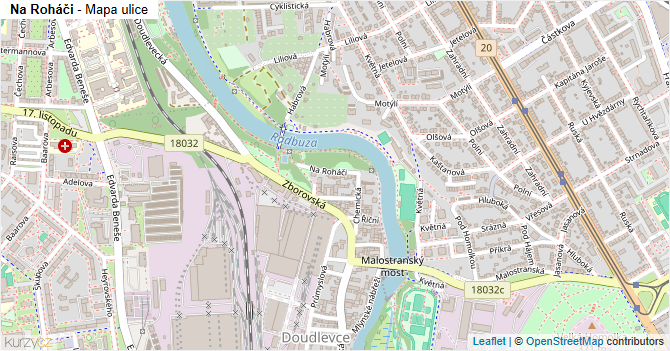 Na Roháči - mapa ulice