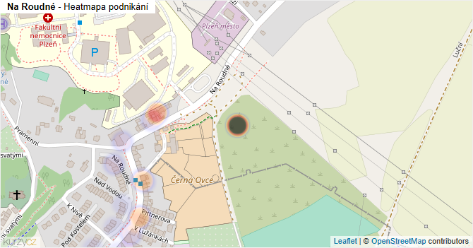 Na Roudné - mapa podnikání