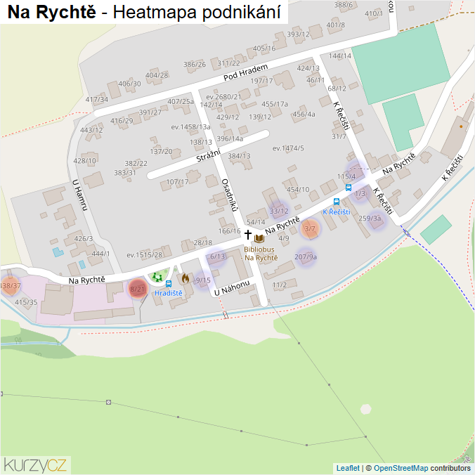 Mapa Na Rychtě - Firmy v ulici.