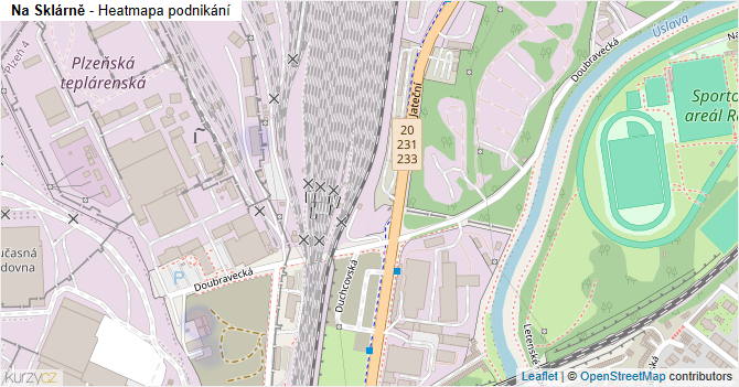 Na Sklárně - mapa podnikání