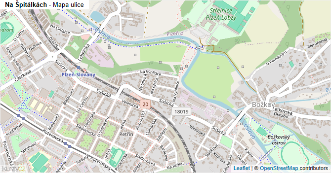Na Špitálkách - mapa ulice