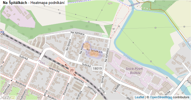 Na Špitálkách - mapa podnikání