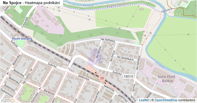 Na Spojce - mapa podnikání