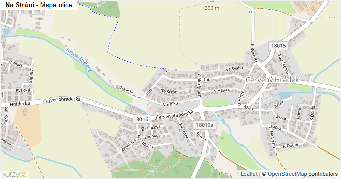Na Stráni - mapa ulice
