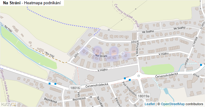 Na Stráni - mapa podnikání