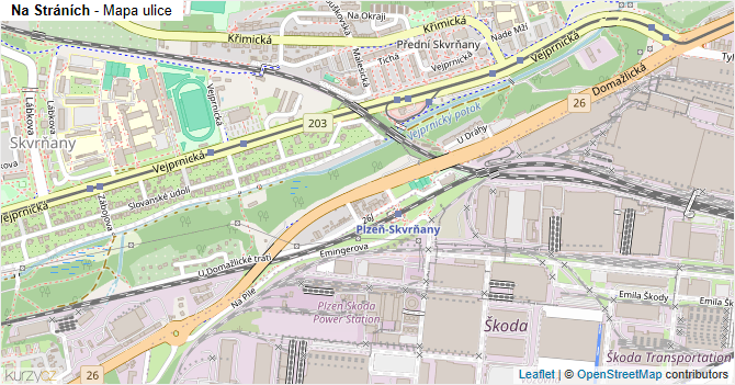Na Stráních - mapa ulice