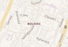 Na Střílně v obci Plzeň - mapa ulice