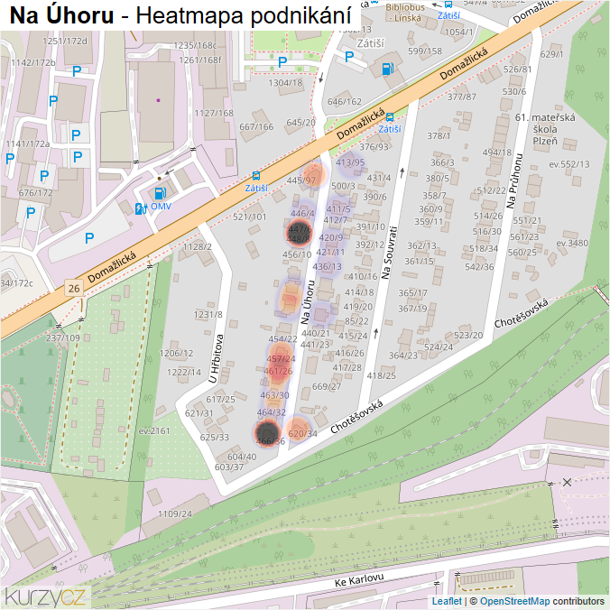 Mapa Na Úhoru - Firmy v ulici.