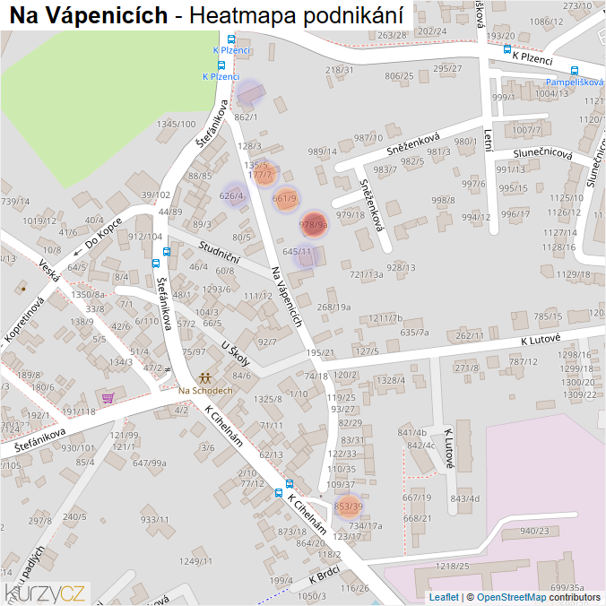 Mapa Na Vápenicích - Firmy v ulici.
