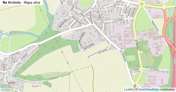 Na Vrcholu - mapa ulice