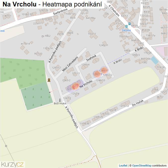 Mapa Na Vrcholu - Firmy v ulici.