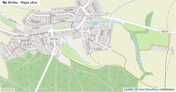 Na Vrchu - mapa ulice
