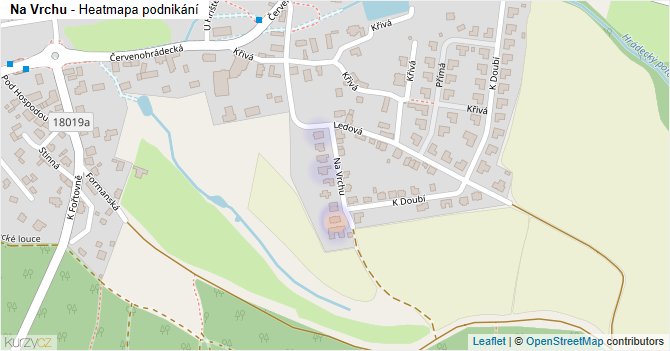 Na Vrchu - mapa podnikání