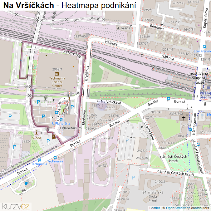 Mapa Na Vršíčkách - Firmy v ulici.