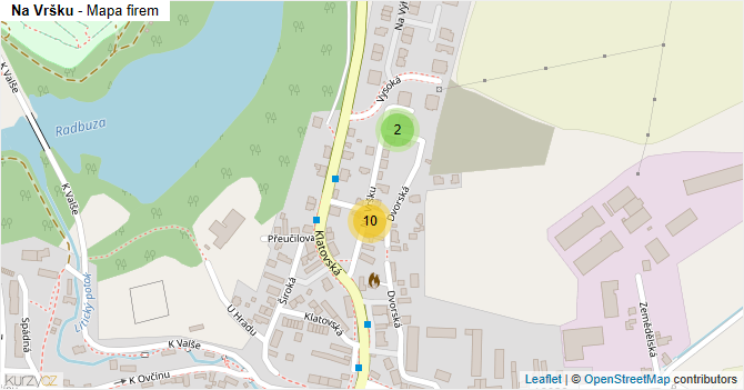 Na Vršku - mapa firem