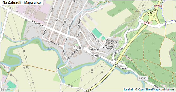 Na Zábradlí - mapa ulice