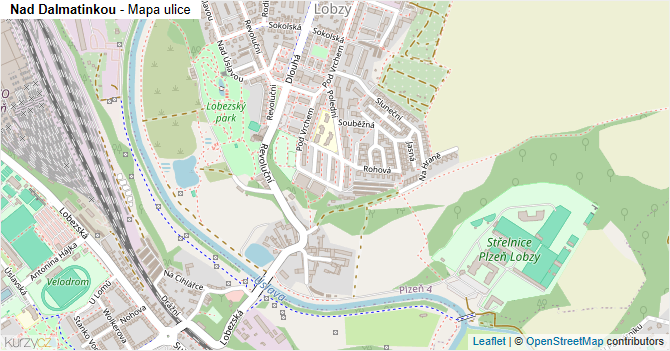 Nad Dalmatinkou - mapa ulice