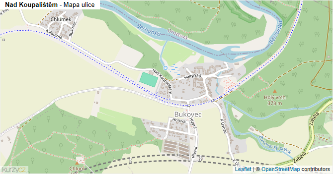 Nad Koupalištěm - mapa ulice