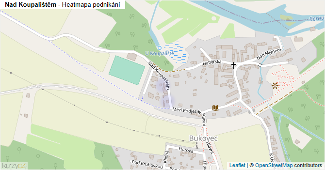 Nad Koupalištěm - mapa podnikání