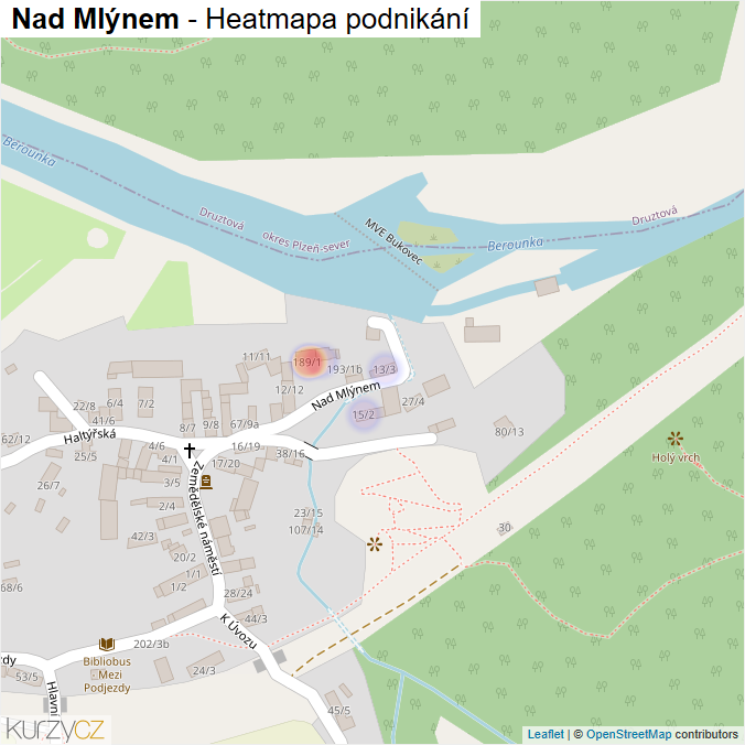 Mapa Nad Mlýnem - Firmy v ulici.