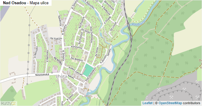 Nad Osadou - mapa ulice