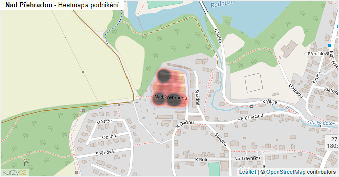 Nad Přehradou - mapa podnikání