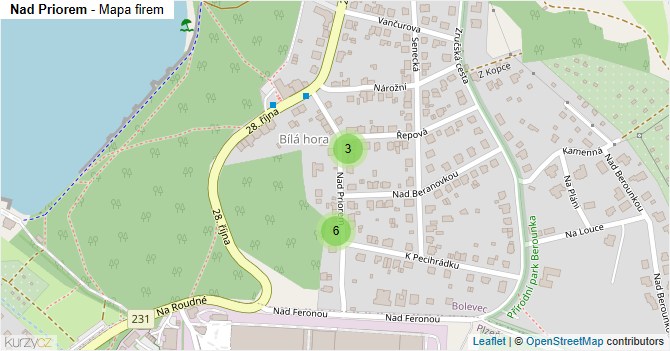 Nad Priorem - mapa firem