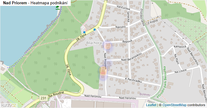 Nad Priorem - mapa podnikání