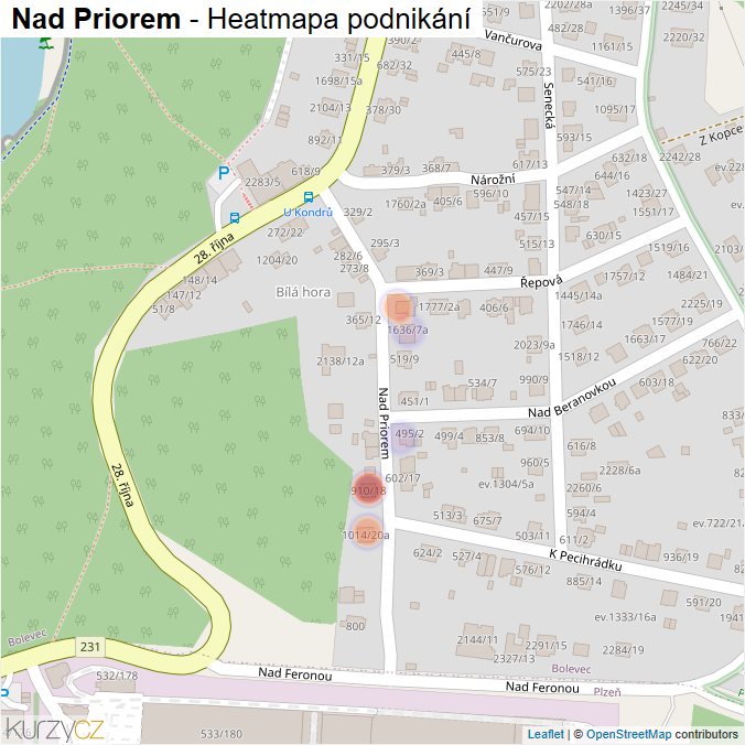 Mapa Nad Priorem - Firmy v ulici.