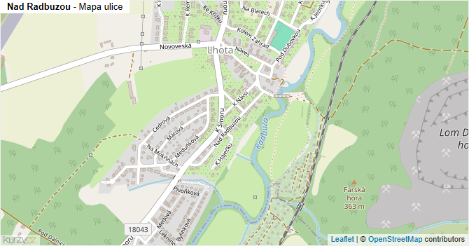 Nad Radbuzou - mapa ulice