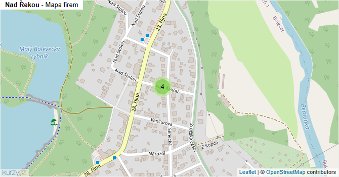 Nad Řekou - mapa firem
