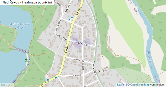 Nad Řekou - mapa podnikání