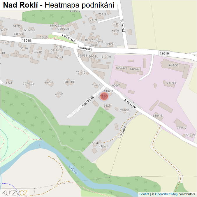 Mapa Nad Roklí - Firmy v ulici.