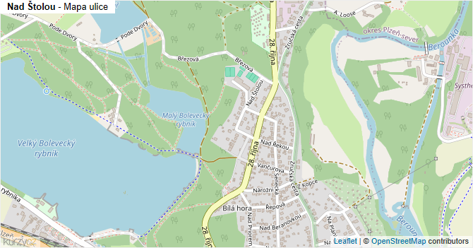 Nad Štolou - mapa ulice