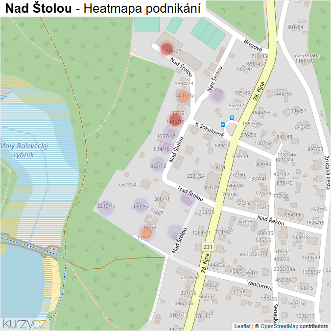Mapa Nad Štolou - Firmy v ulici.