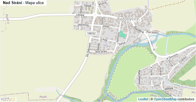 Nad Strání - mapa ulice