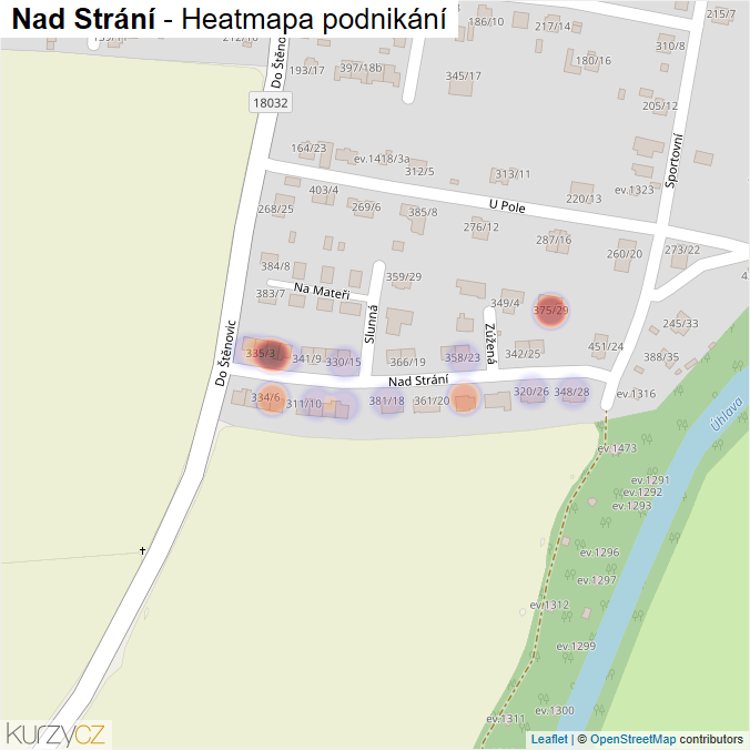 Mapa Nad Strání - Firmy v ulici.