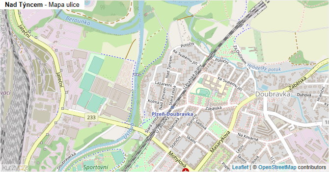 Nad Týncem - mapa ulice