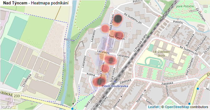 Nad Týncem - mapa podnikání