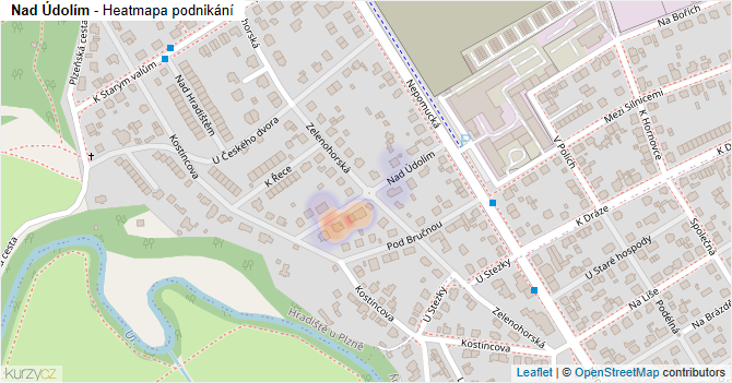 Nad Údolím - mapa podnikání