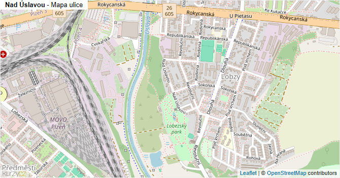 Nad Úslavou - mapa ulice