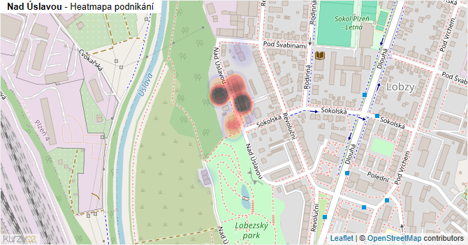 Nad Úslavou - mapa podnikání
