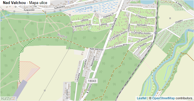 Nad Valchou - mapa ulice