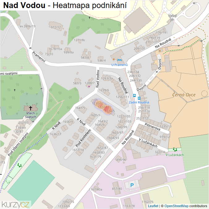 Mapa Nad Vodou - Firmy v ulici.