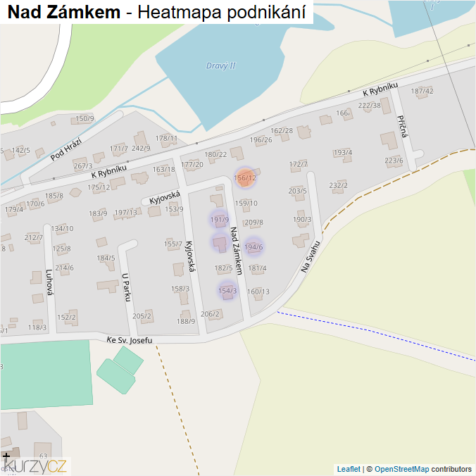 Mapa Nad Zámkem - Firmy v ulici.