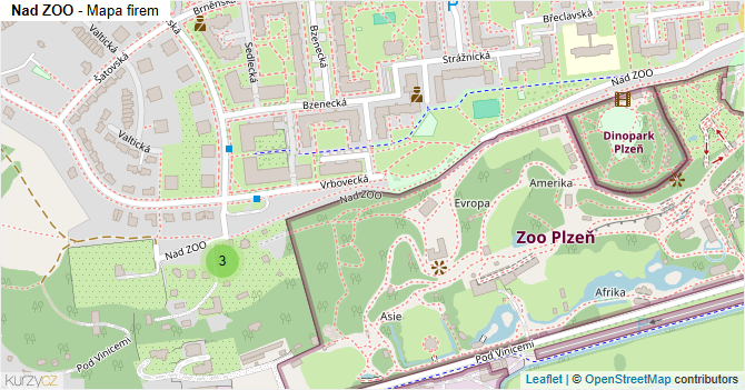 Nad ZOO - mapa firem