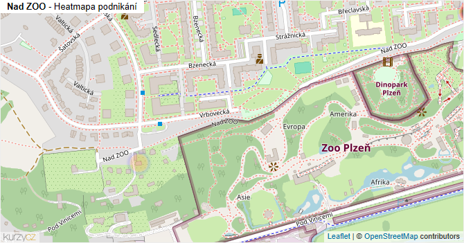 Nad ZOO - mapa podnikání