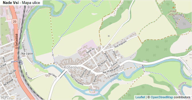 Nade Vsí - mapa ulice